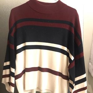 LOFT Striped Drop Shoulder Sweater